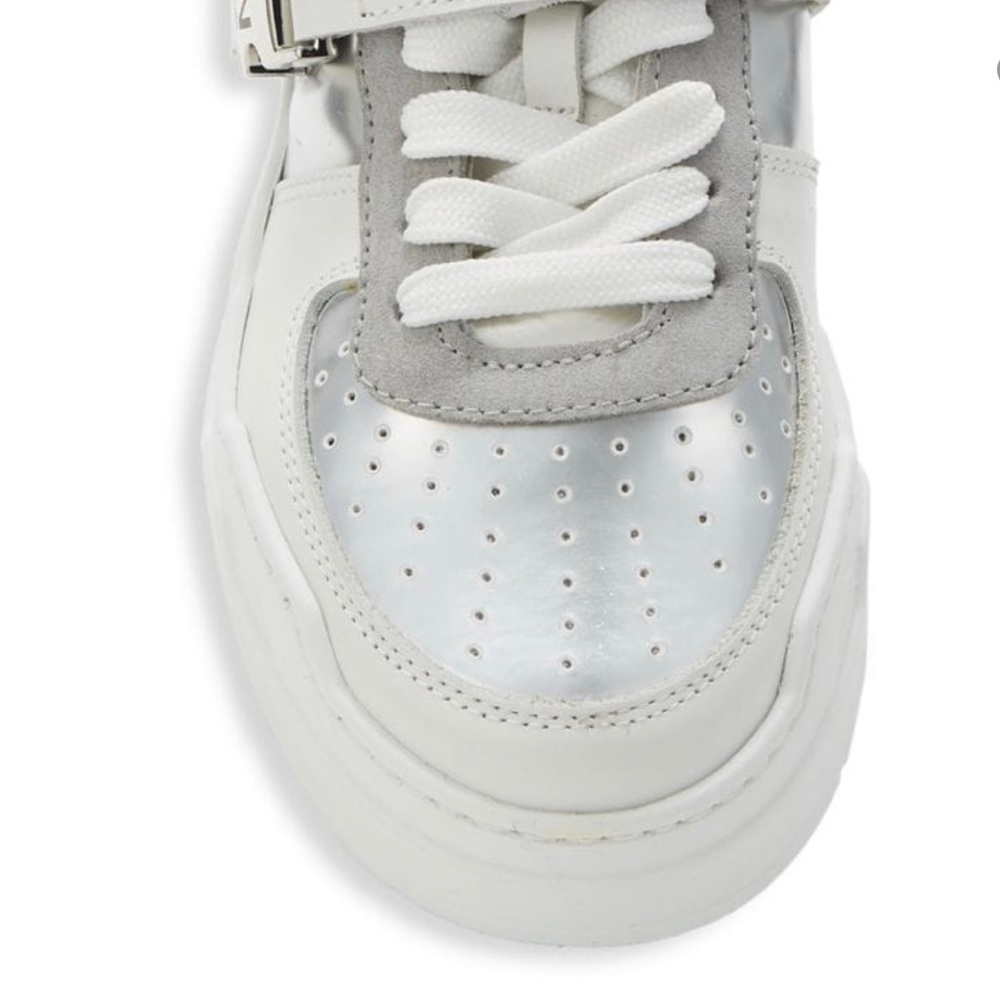 COSTUME NATIONAL Metallic Leather Sneakers. Size 38 B . New - Picture 10 of 11